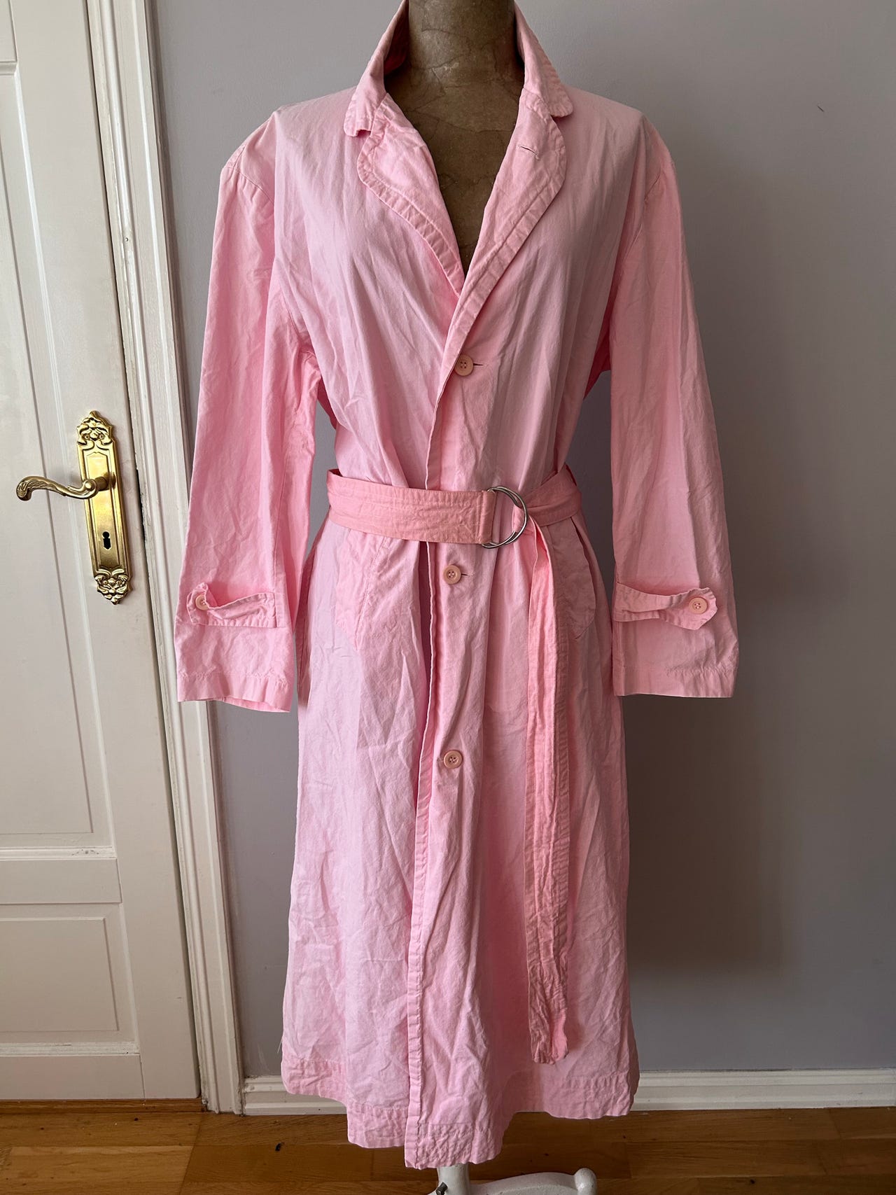 Vintage, rosa kåpe i bomull (str. M) | FINN-torget