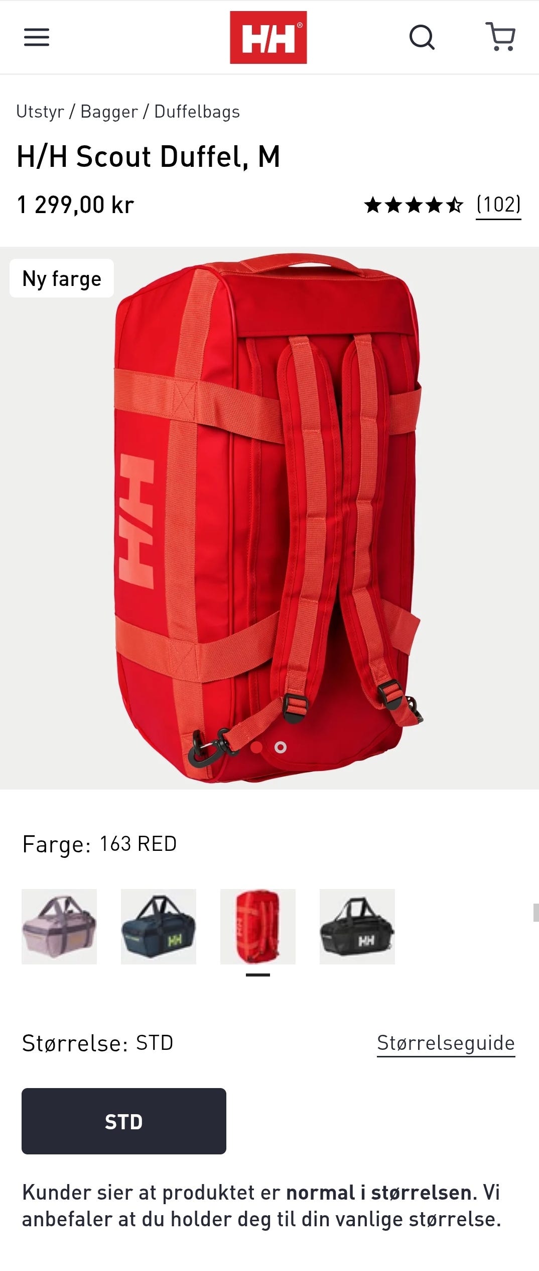Helt ny Helly Hansen Scout duffelbag/sekk M/50L FINN-torget
