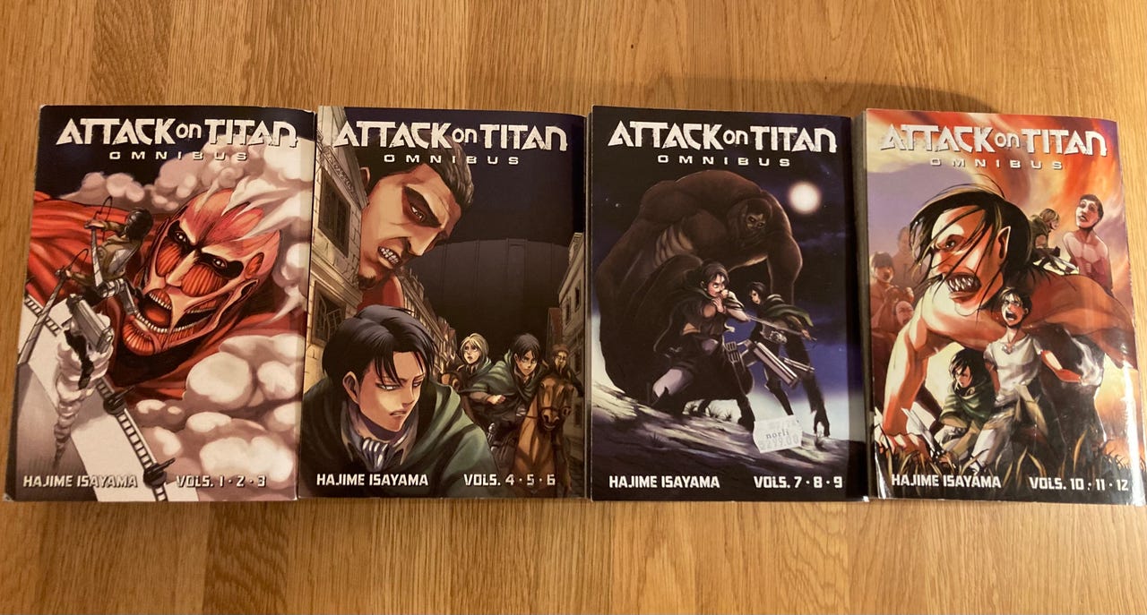 Attack on Titan Omnibus Manga Volume 1-12 FINN-torget