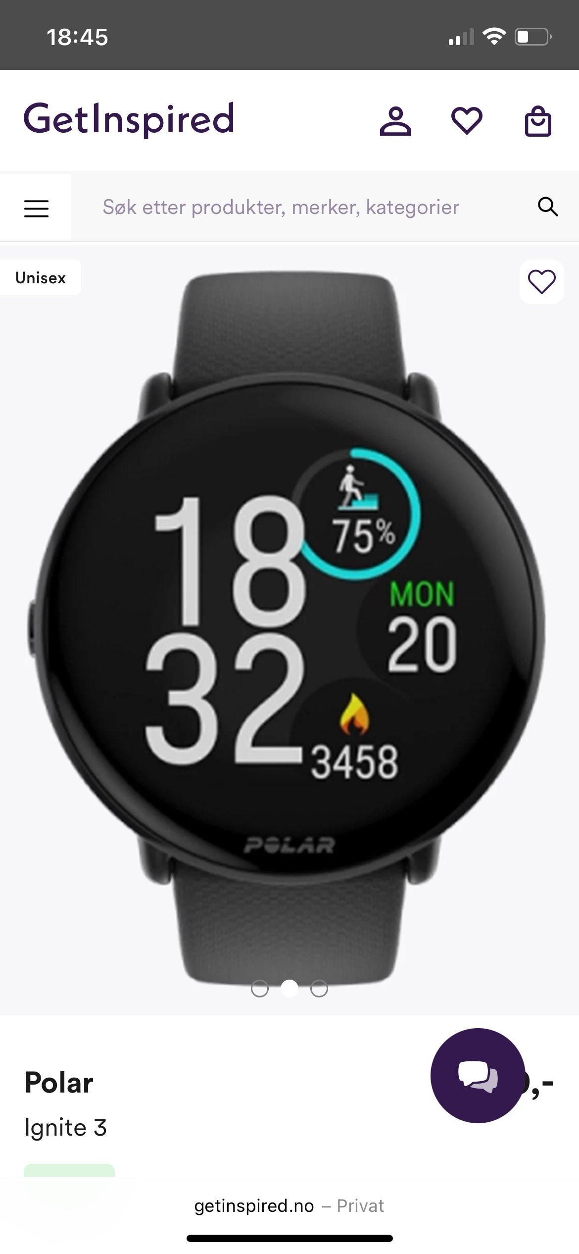 Polar Ignite Smartklokke Svart FINN-torget