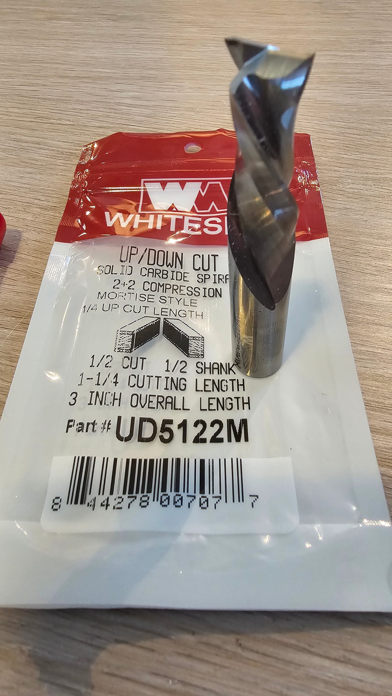 Whiteside UD5122M| 2+2 Compression Mortise Spiral 12,7mm/ ½″ skaft ...