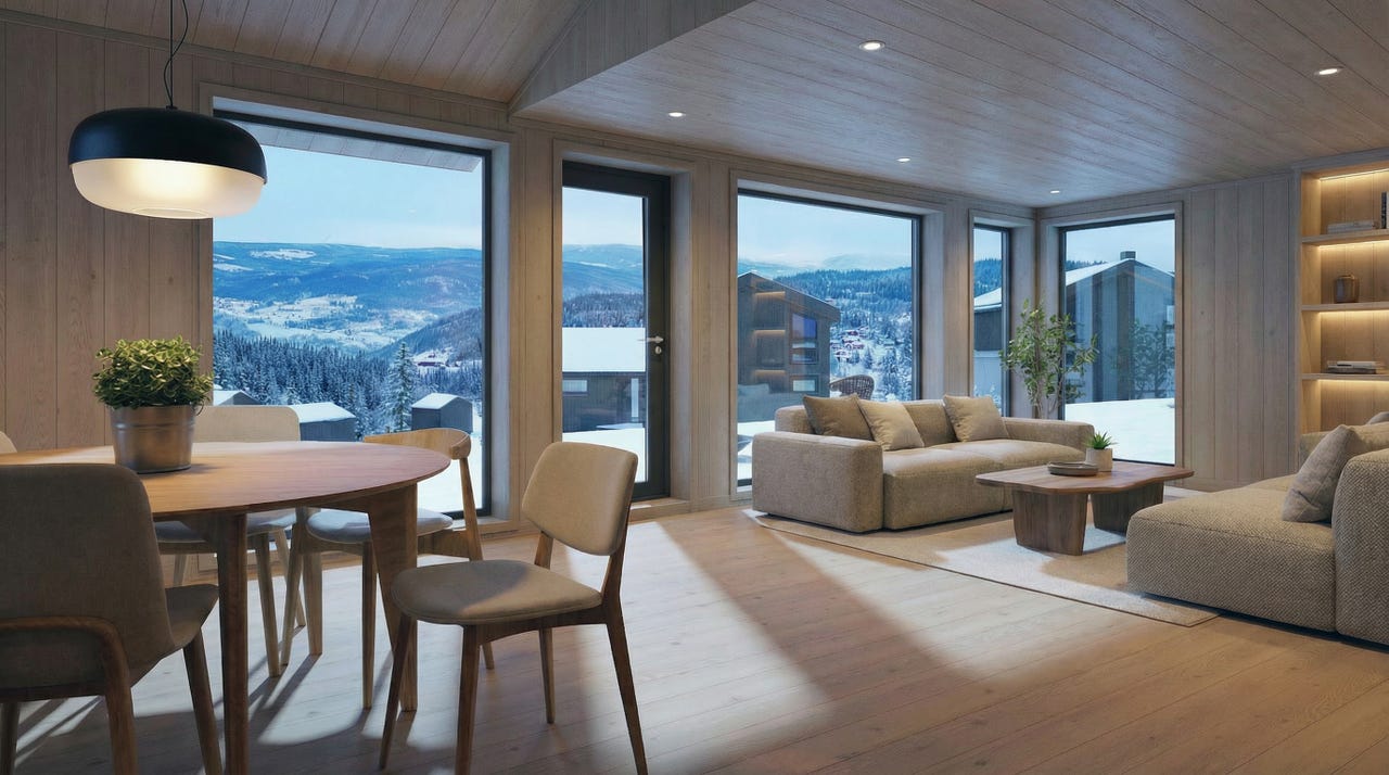 1 enhet SOLGT – 9 Hytter for salg på ski in/out, solrike utsiktstomter!