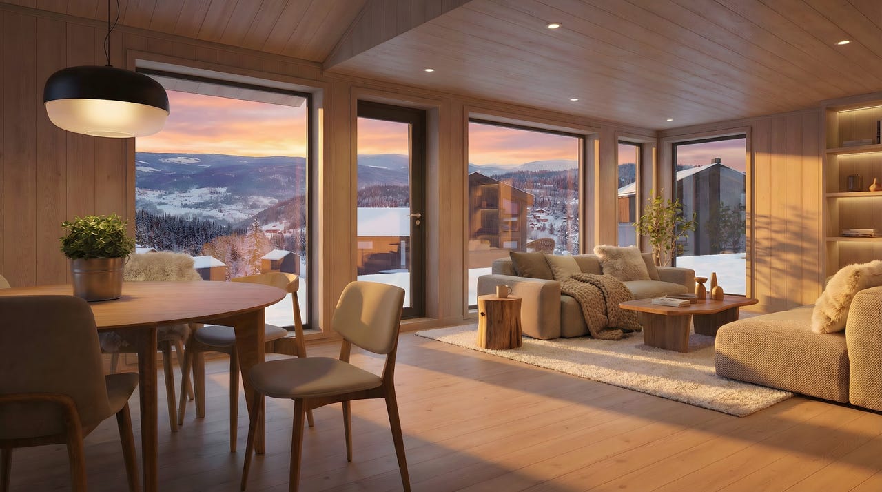 1 enhet SOLGT – 9 Hytter for salg på ski in/out, solrike utsiktstomter!