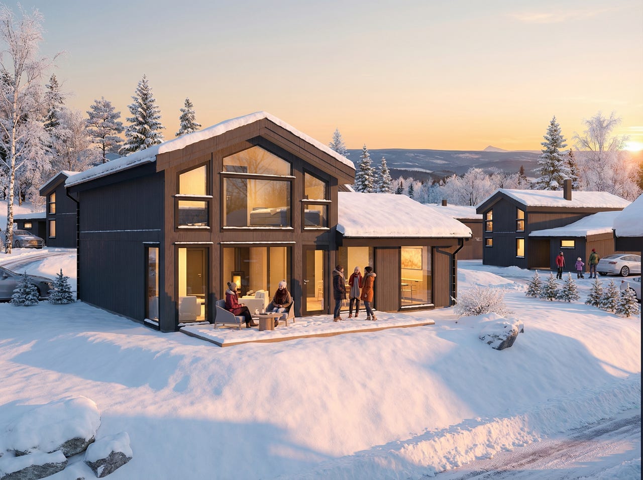 1 enhet SOLGT – 9 Hytter for salg på ski in/out, solrike utsiktstomter!