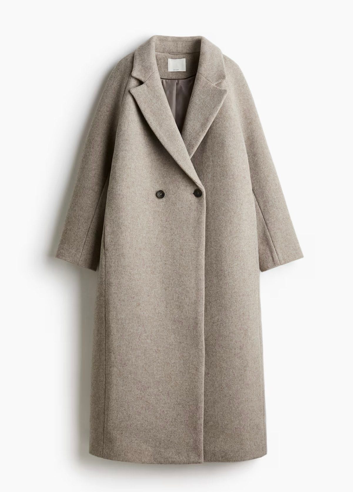 Beige ullkåpe – oversized, tidløs modell (str. M) | FINN-torget