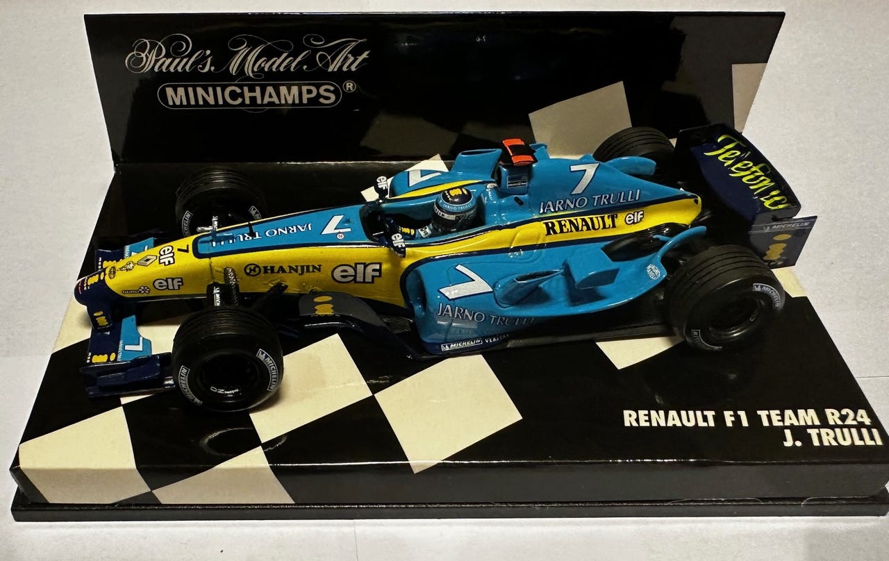 Minichamps Renault F1 Team R24 Formel 1 Bil 1:43 Skala Blå og Gul