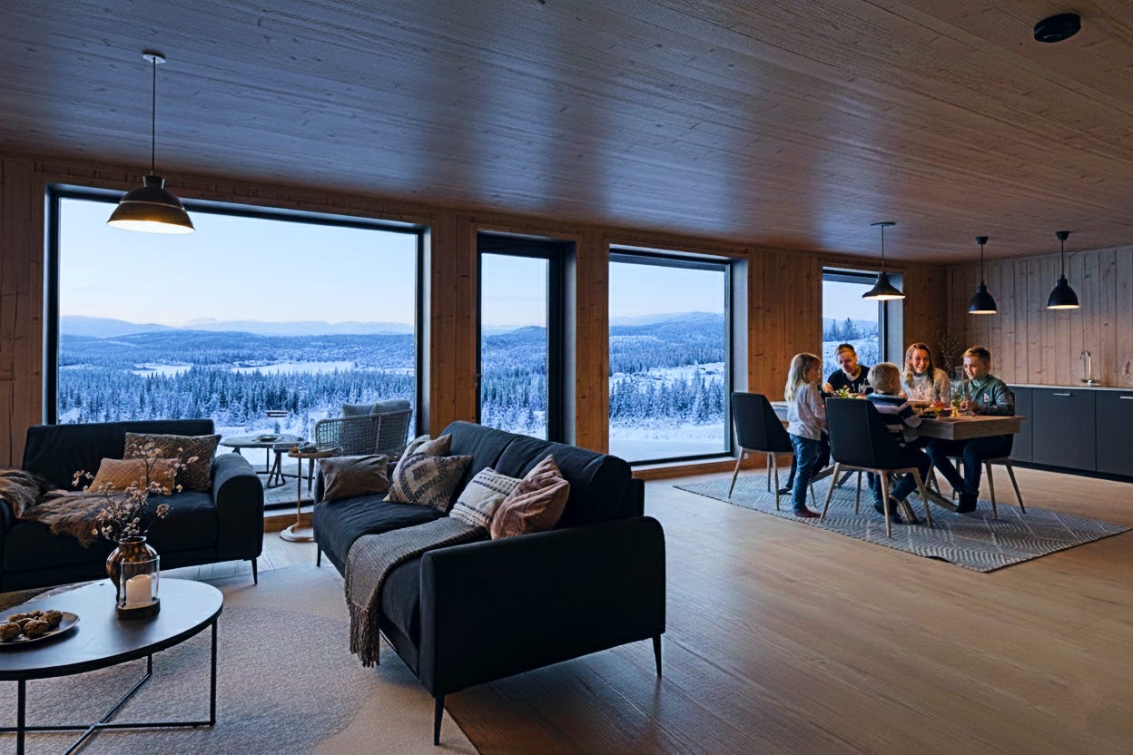 10 hytter med fantastisk utsikt, ski in/out og gode solforhold!