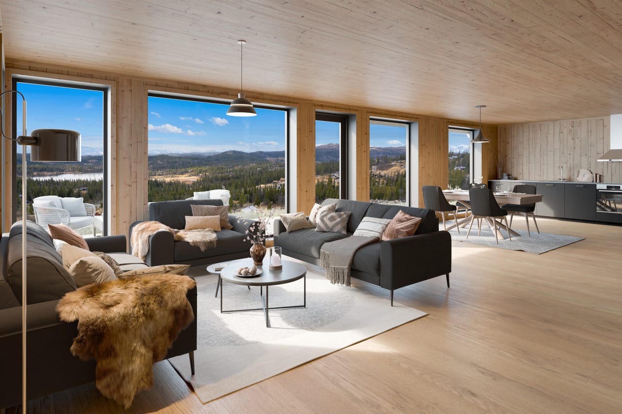 10 hytter med fantastisk utsikt, ski in/out og gode solforhold!