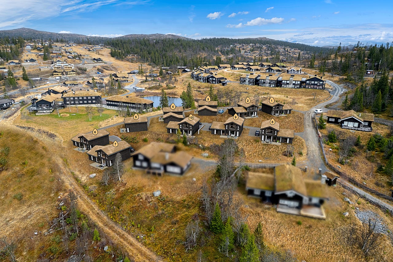 10 hytter med fantastisk utsikt, ski in/out og gode solforhold!