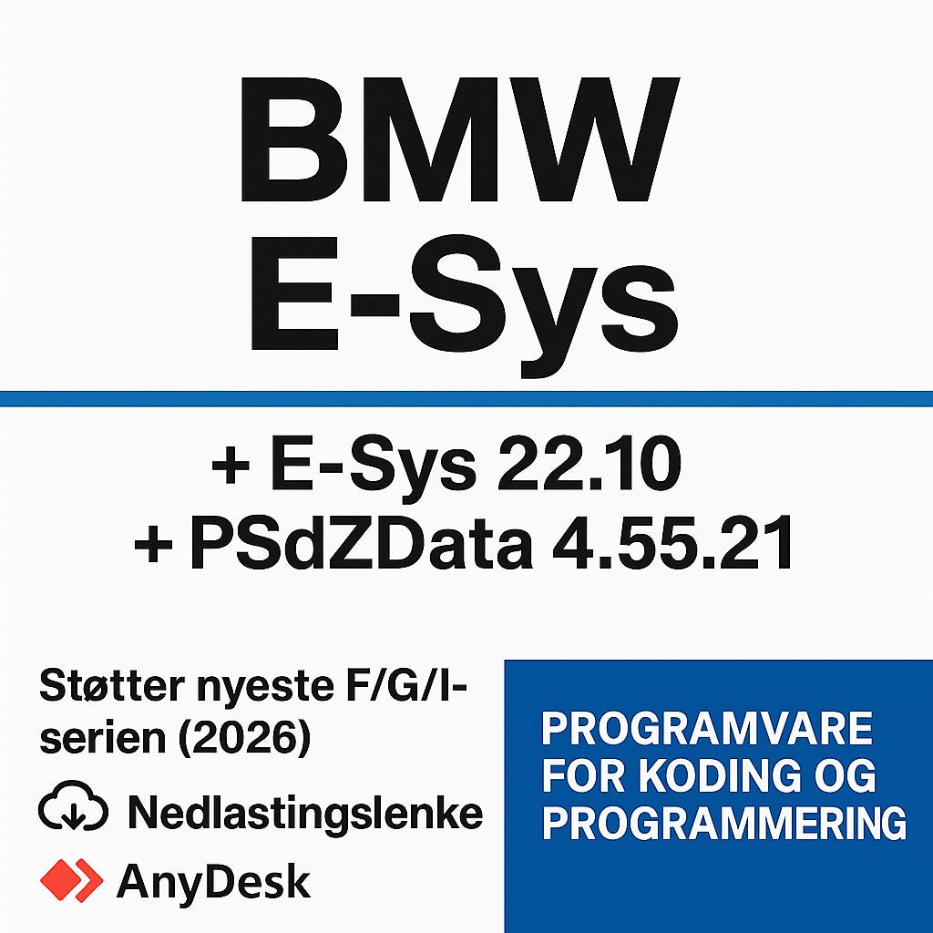 BMW eSys 22.10 + PSDZData Programvare for Koding og Diagnose ...