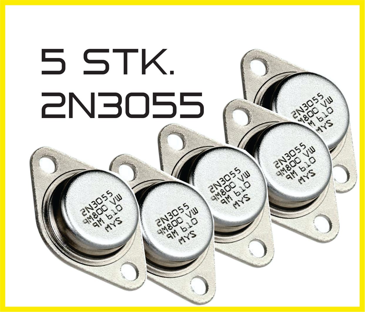 (101-24) -5 stk. (pack) kraft transistor 2N3055 -halvleder. Helt nye ...