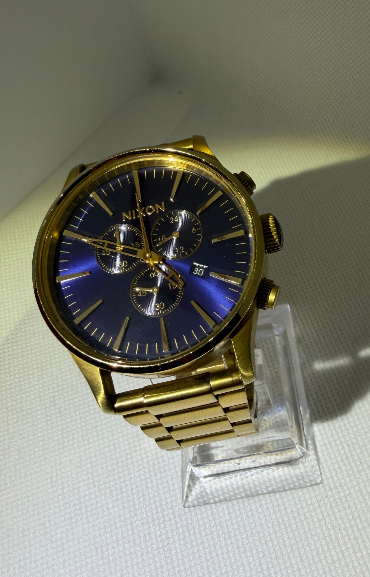 Nixon Sentry Chrono Gold/Blue Sunray | FINN-torget