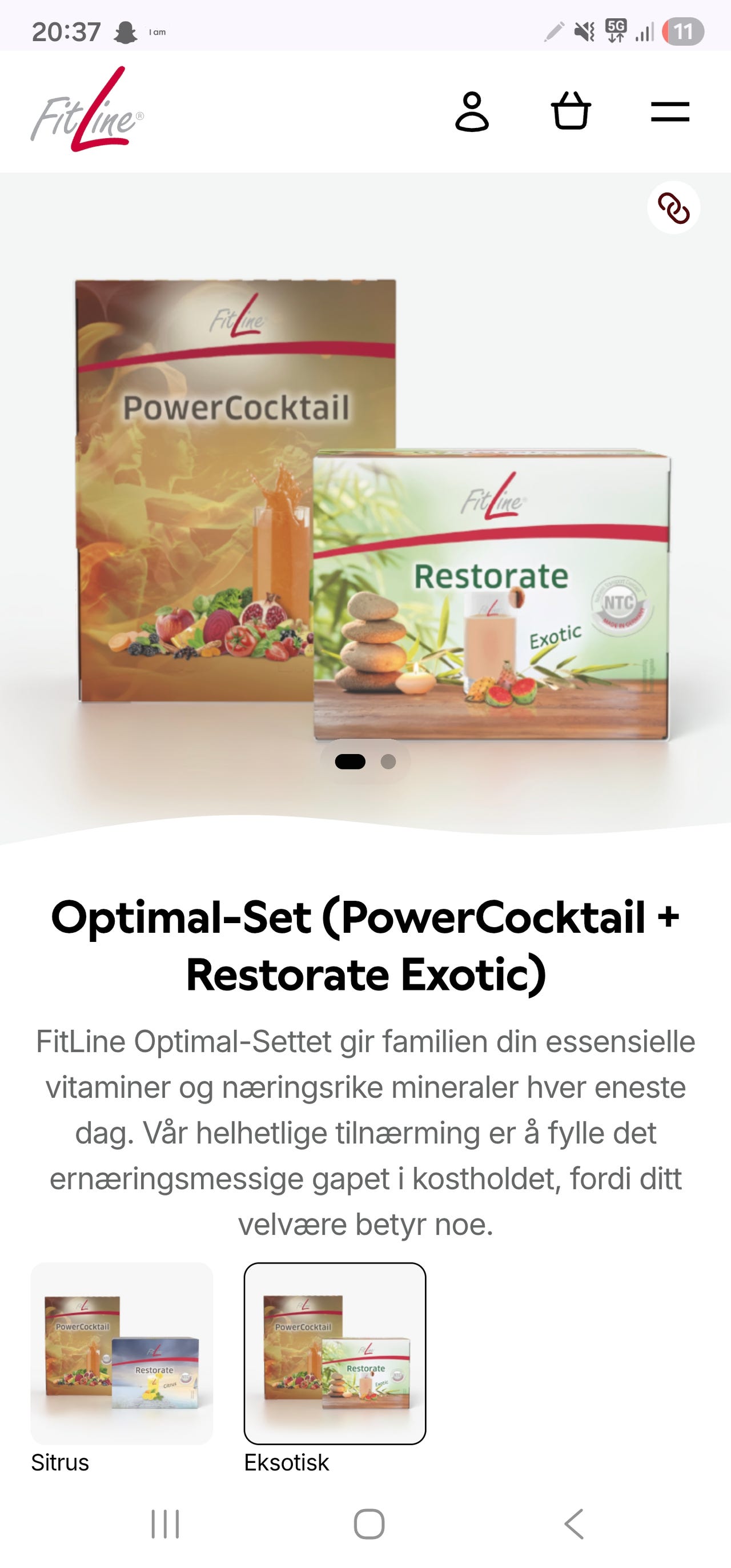 FitLine Optimal-Set PowerCocktail og Restorate Exotic kosttilskudd 