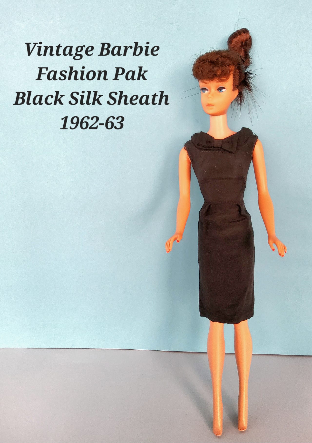 vintage barbie silk sheath dress Vintage Barbie Doll Pak Yellow Silk Sheath Dress
