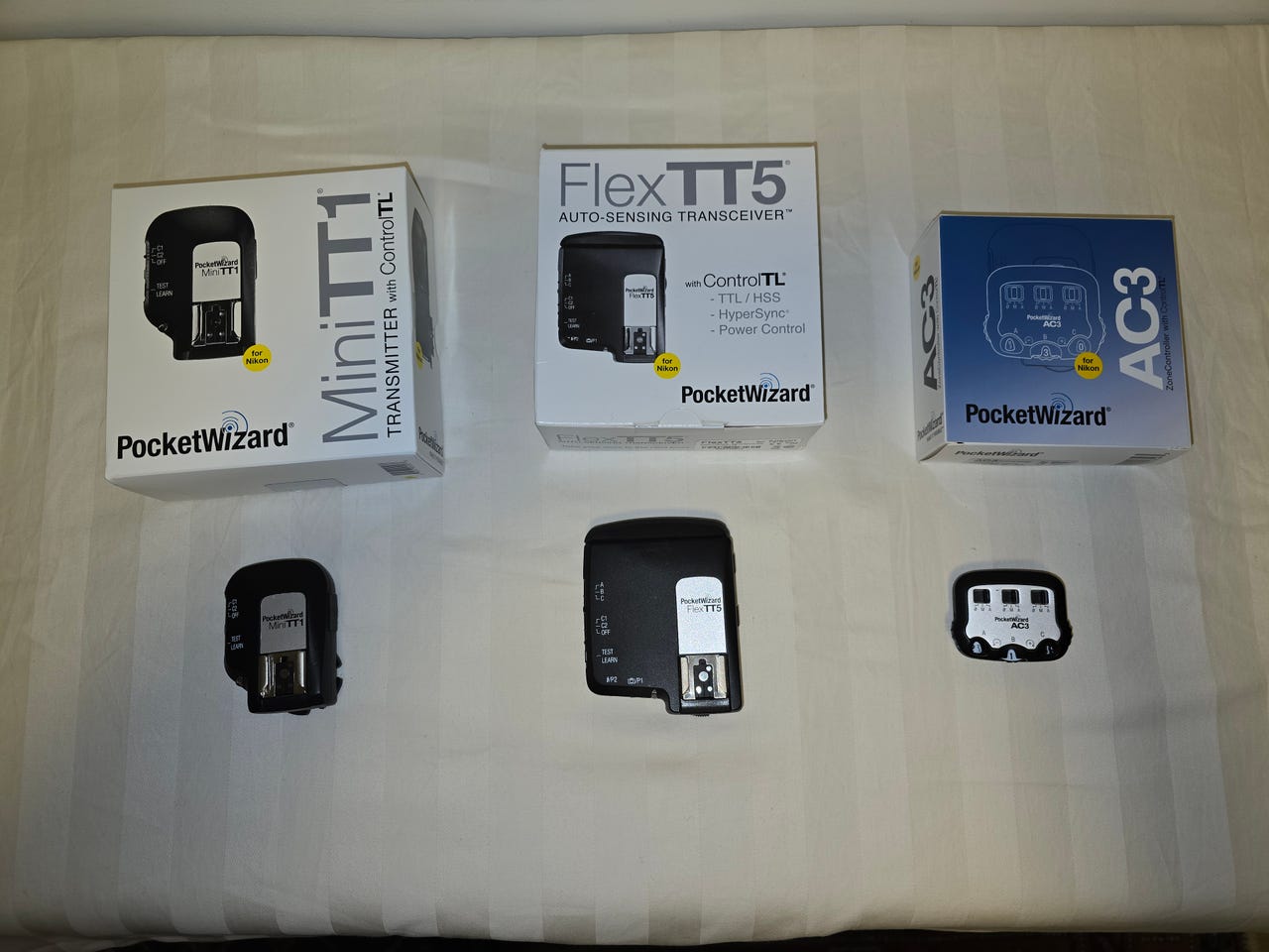 Jeu complet de flashs Pocketwizard Flex (3) TT5, Mini TT1, AC3 et (3