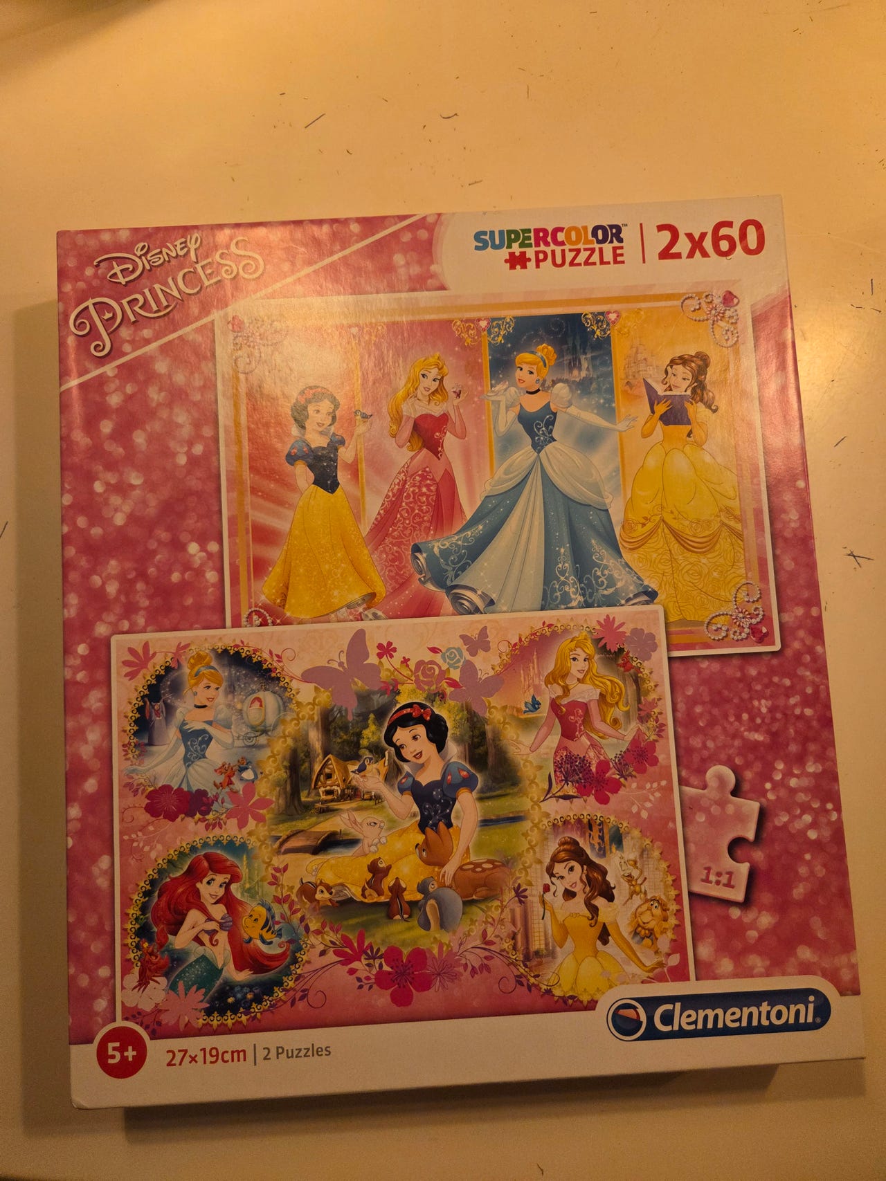 Clementoni Disney Princess Supercolor puslespill 2 x 60 brikker | FINN ...