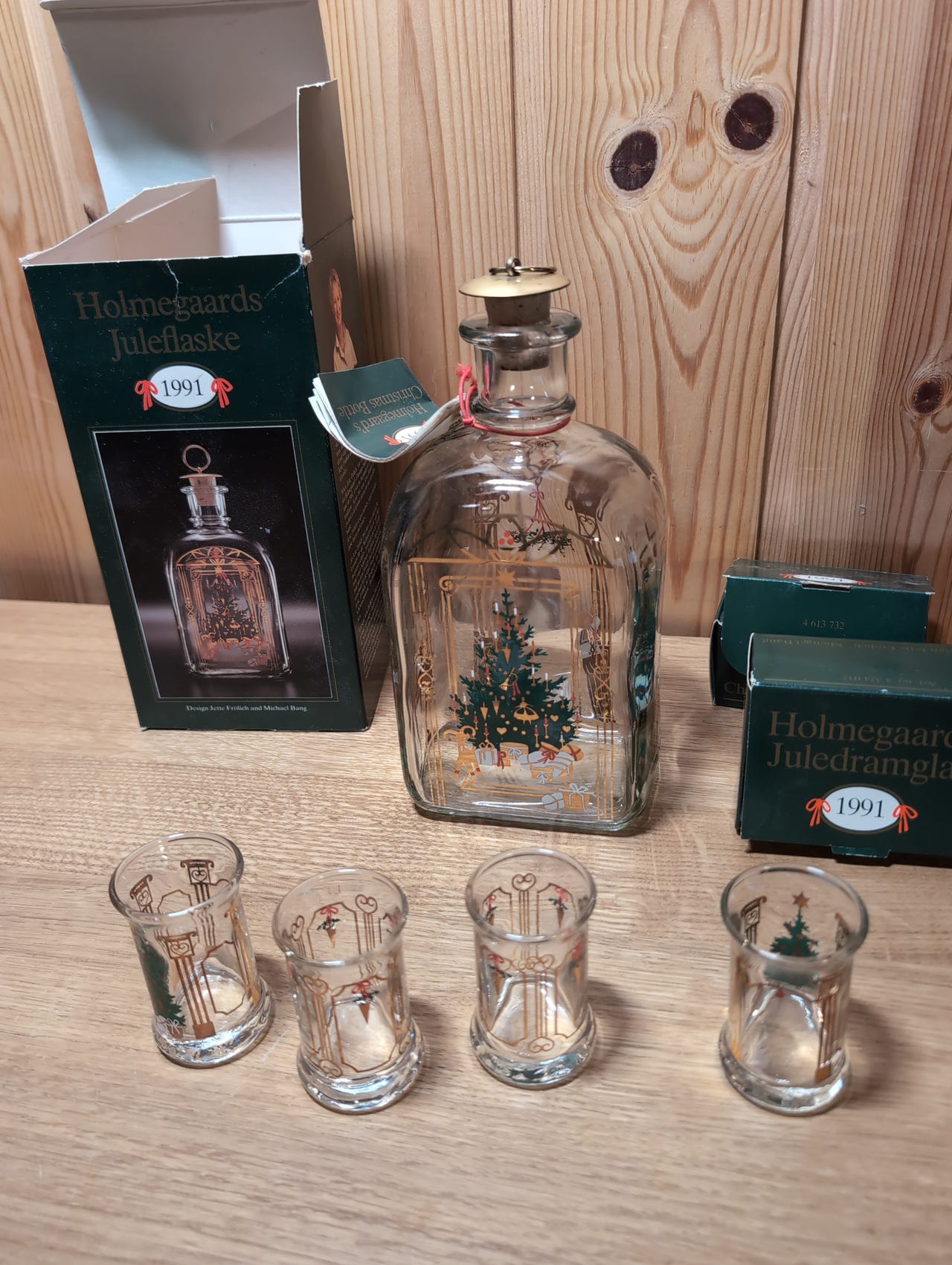 Holmegaard Juleflaske og glass sett jul 1991 | FINN-torget