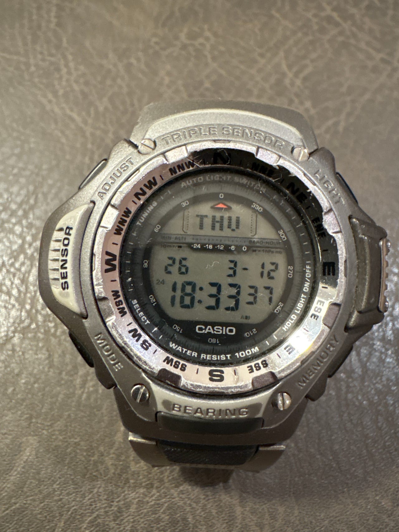 Vintage Casio Pro Trek PRT-410 Triple Sensor – klassisk turklokke 