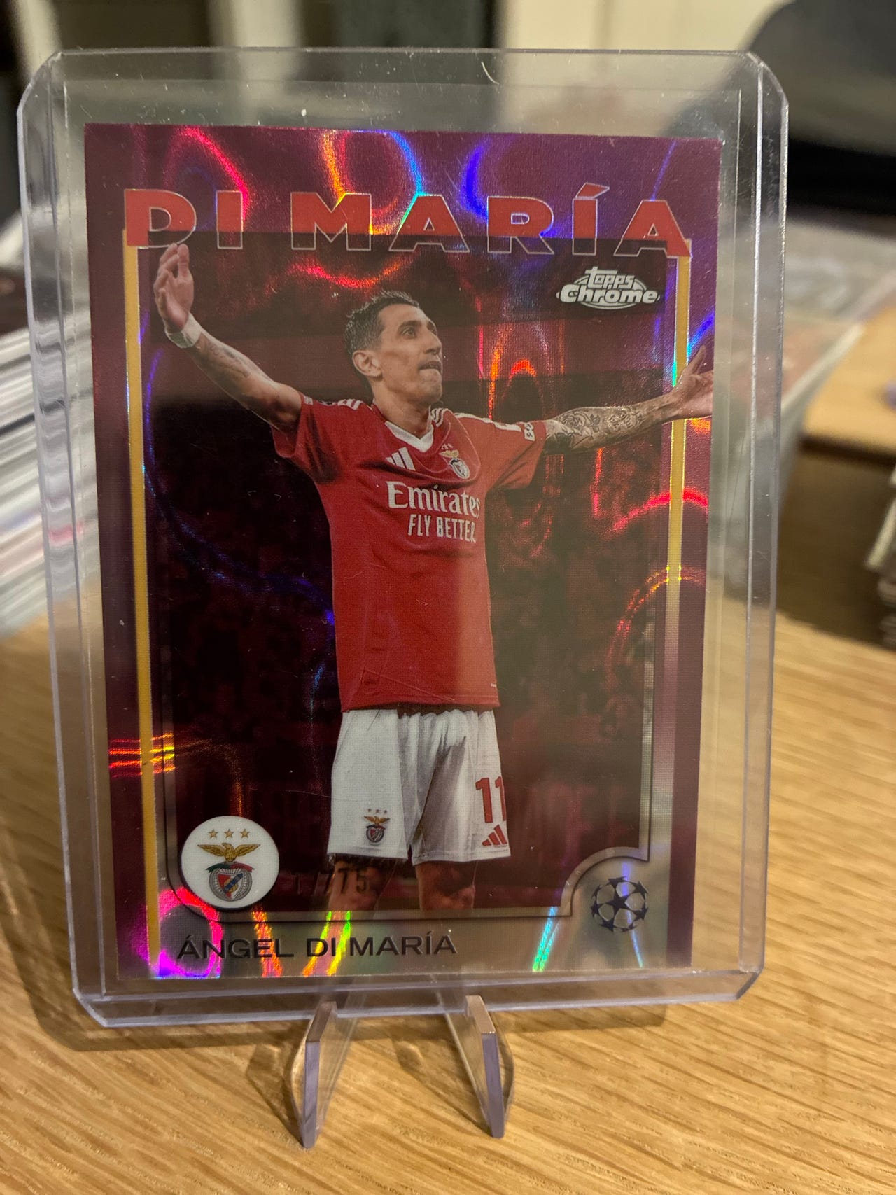 2 Cartes Topps Total Football 2024-25 : Di Maria /99 (Benfica) & Leonardo RC /75 - Limited Edition