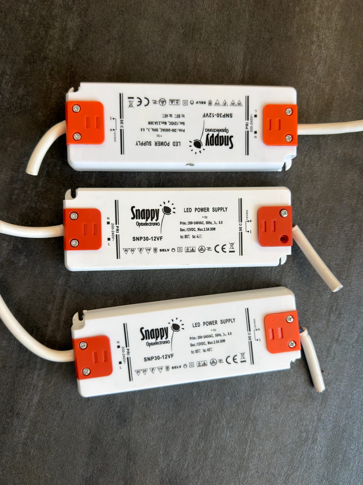 Snappy SNPS-12V LED strømforsyning 12V 30W hvit (3.stk) | FINN-torget