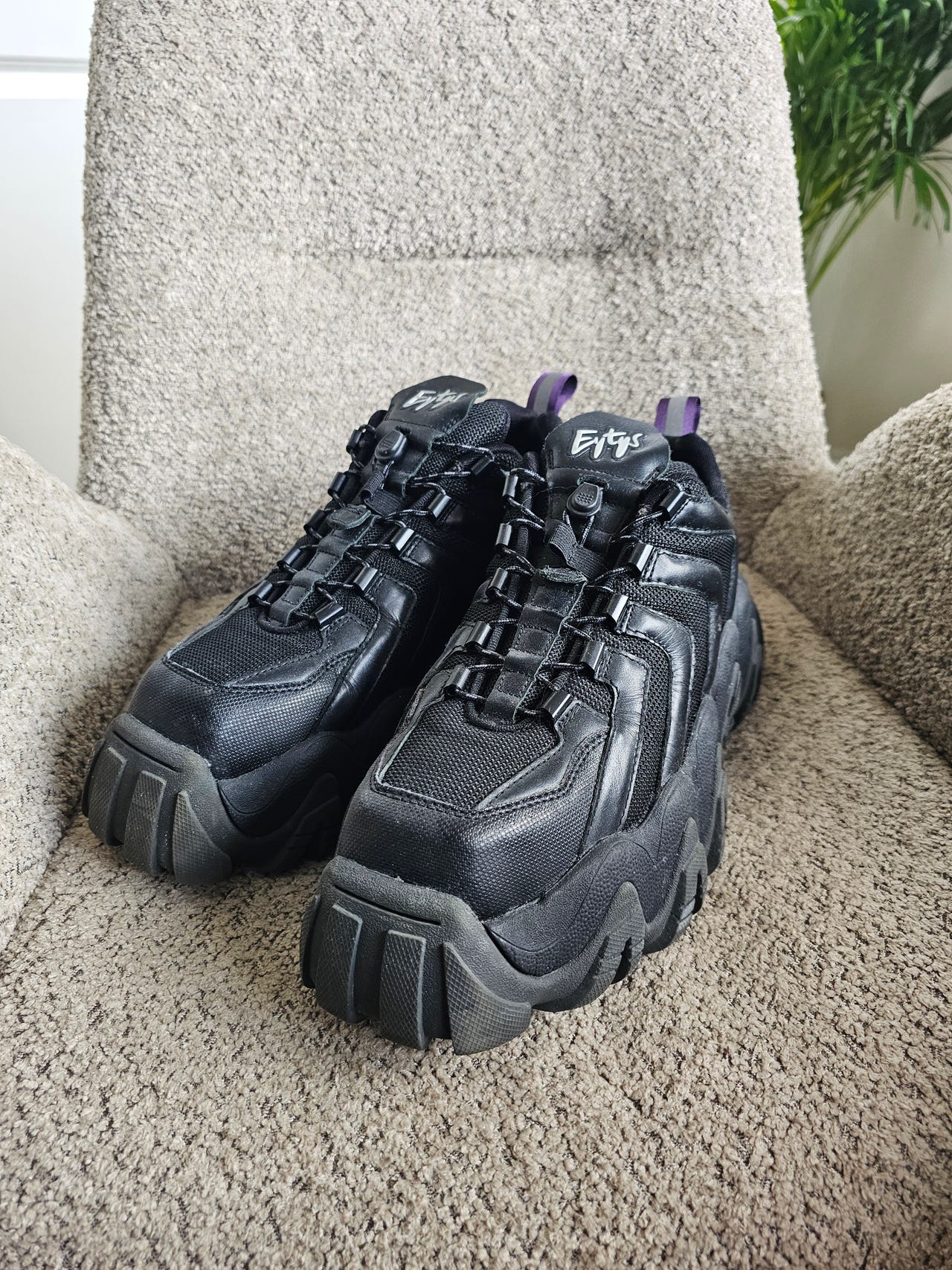 Eytys Men Eytys Halo Leather Black EYTYS Angel Black Leather Sneakers