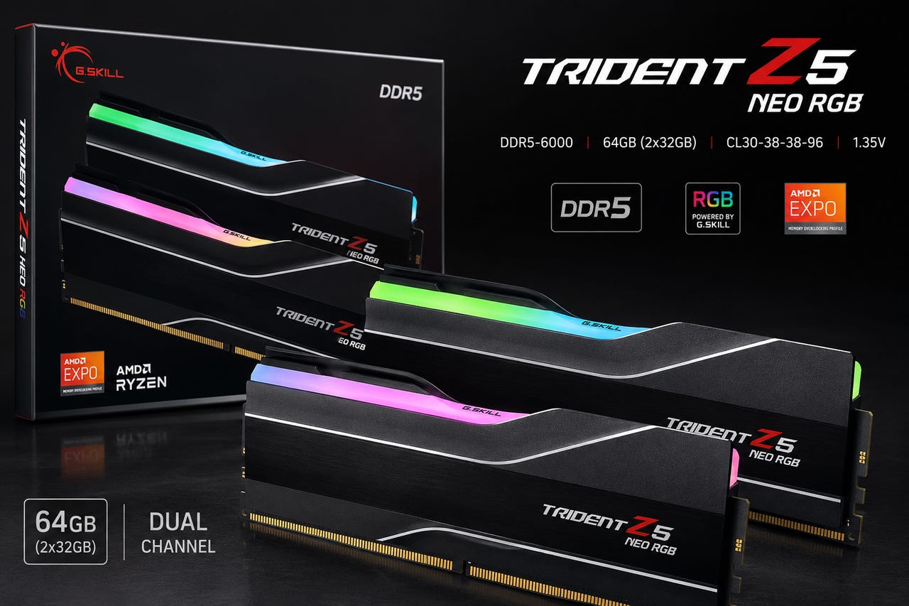 新品未開封DDR5 64GB 6000MHz CL30 RGB Ddr5 6000 Cl30 64 kaina nuo 460.85 € (35 pard.)