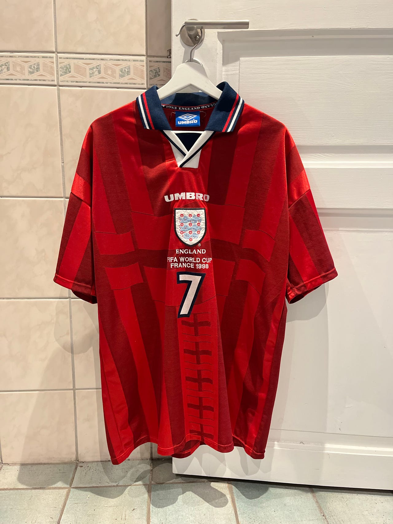England VM 1998 bortedrakt Beckham #7 Umbro Vintage | FINN-torget
