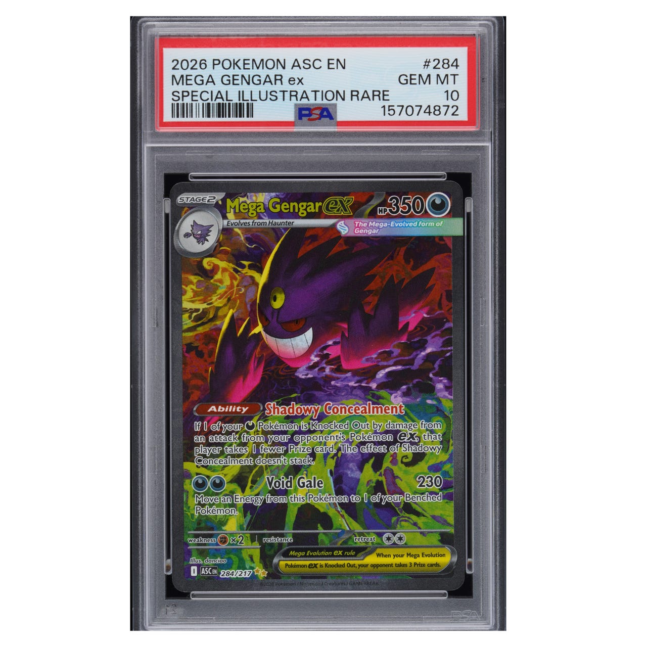 Mega Gengar ex 284/217 SIR Ascended Heroes GEM MINT PSA 10 | FINN 