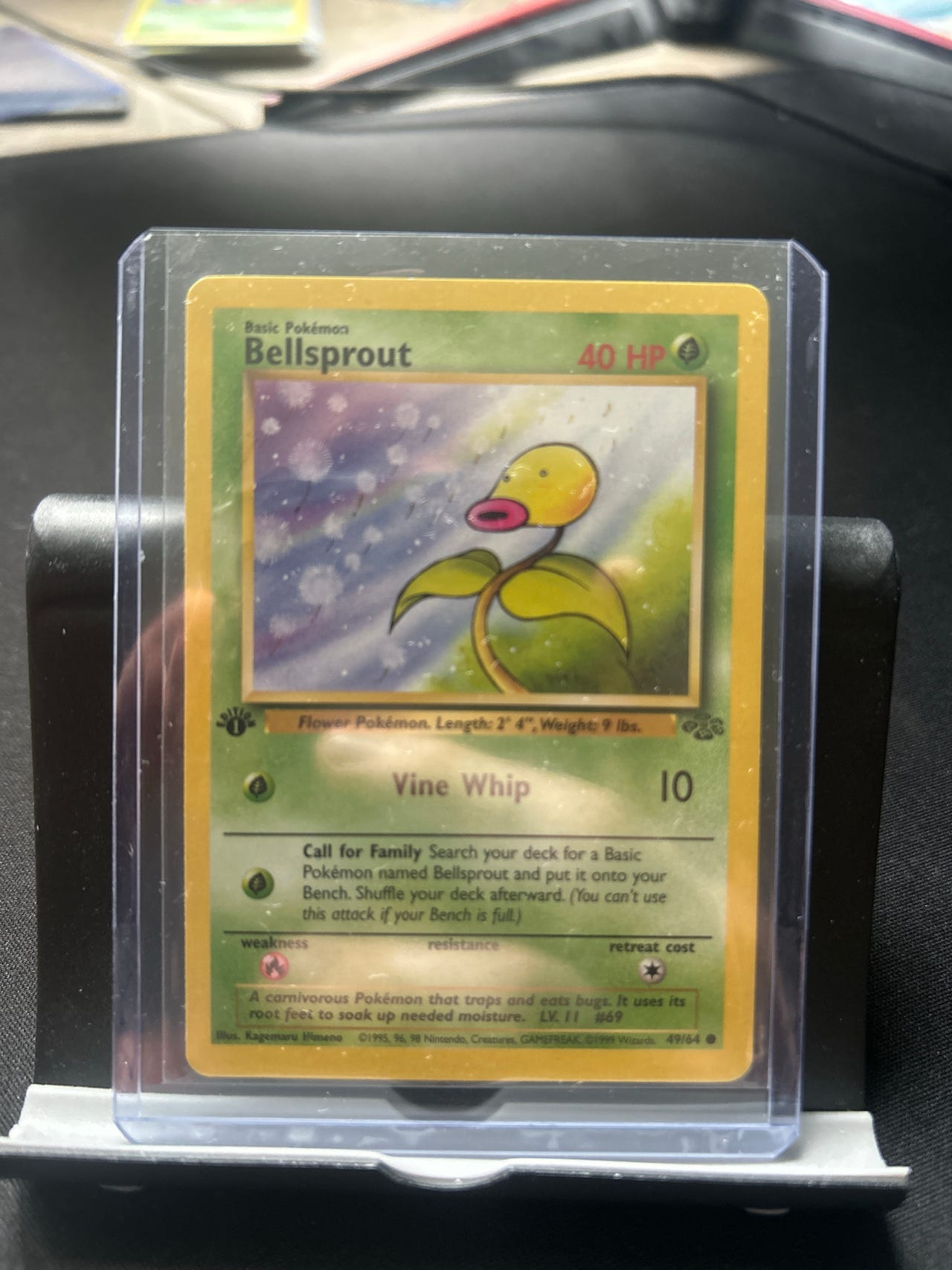 first edition bellsprout pokemon card Pokémon Card Bellsprout #69 TV Animation Blue Logo 1st Print ENG L0152 –  AGS Collectibles main image 1