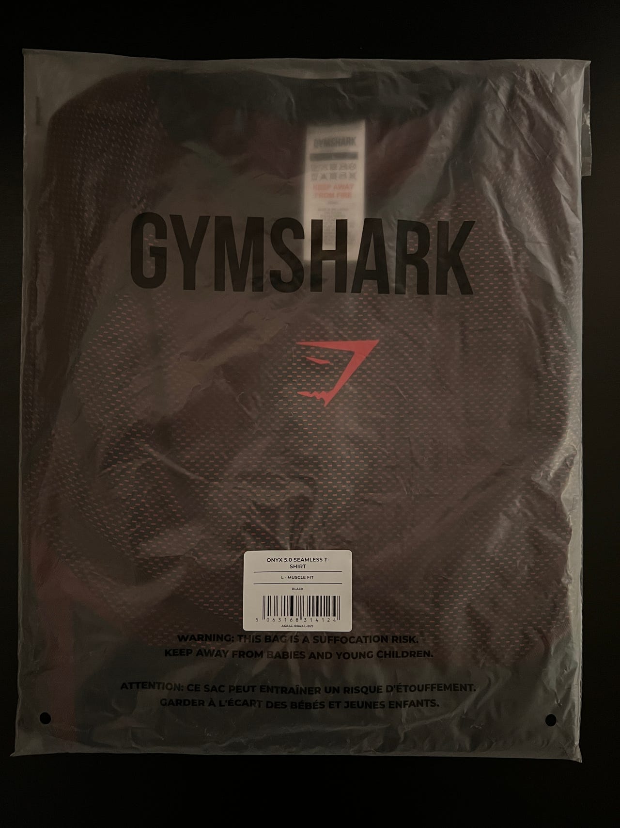 Gymshark Onyx 5.0 Seamless T-Shirt Black/Carmine Red (large