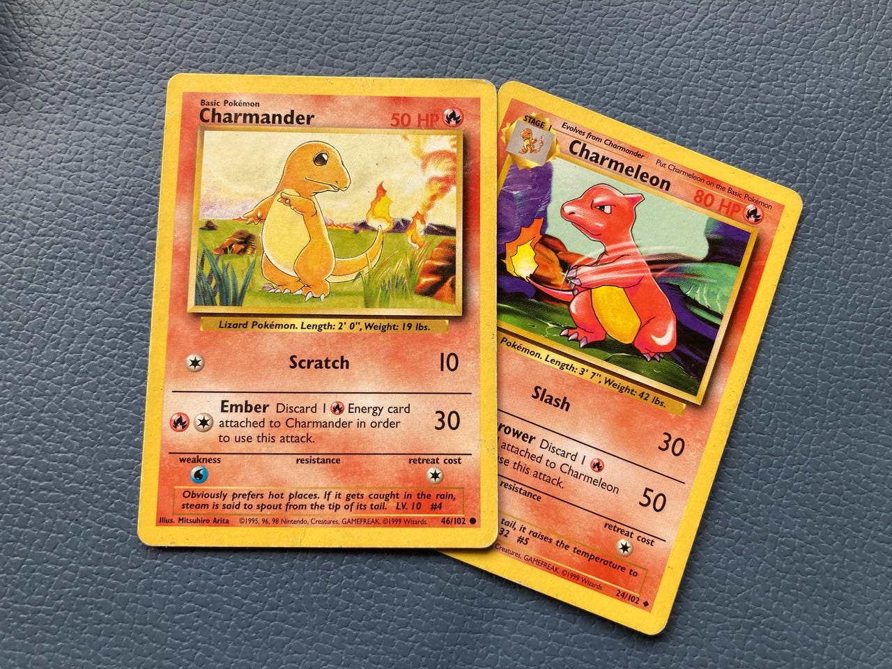 Vintage Charmander Charmeleon Pokemon Base Set 1999 | FINN-torget