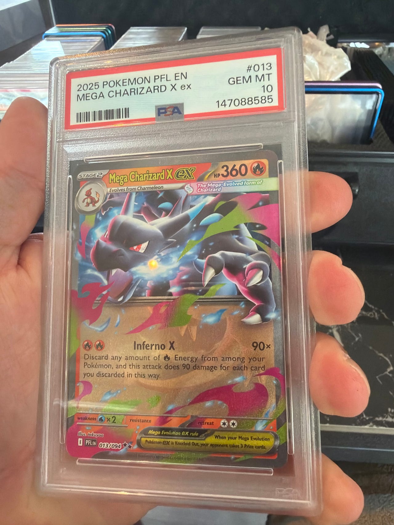PSA 10 Pokémon Mega Charizard X EX 2025 kort | FINN-torget