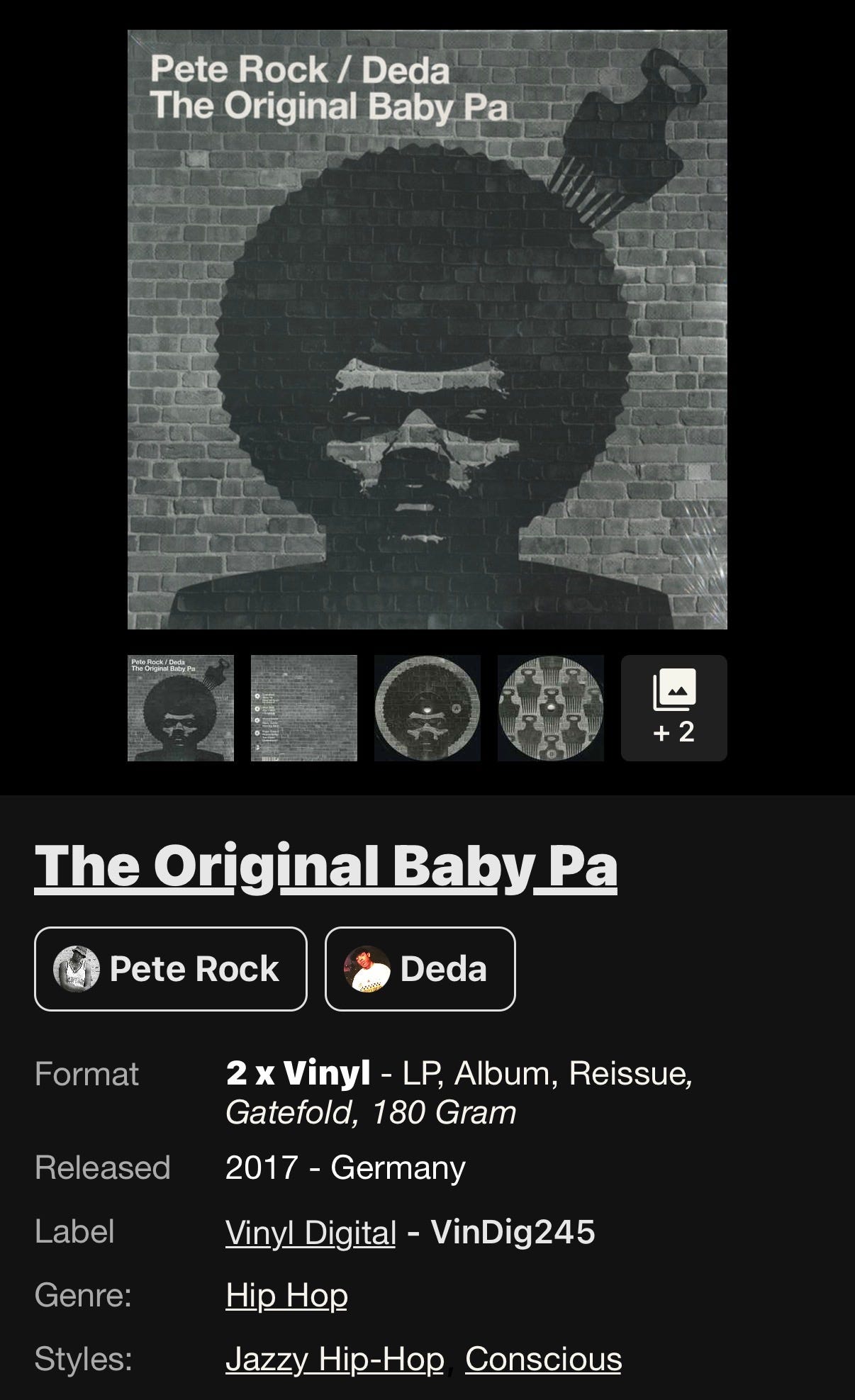 Pete Rock and Deda - The Original Baby Pa Vinyl | FINN-torget