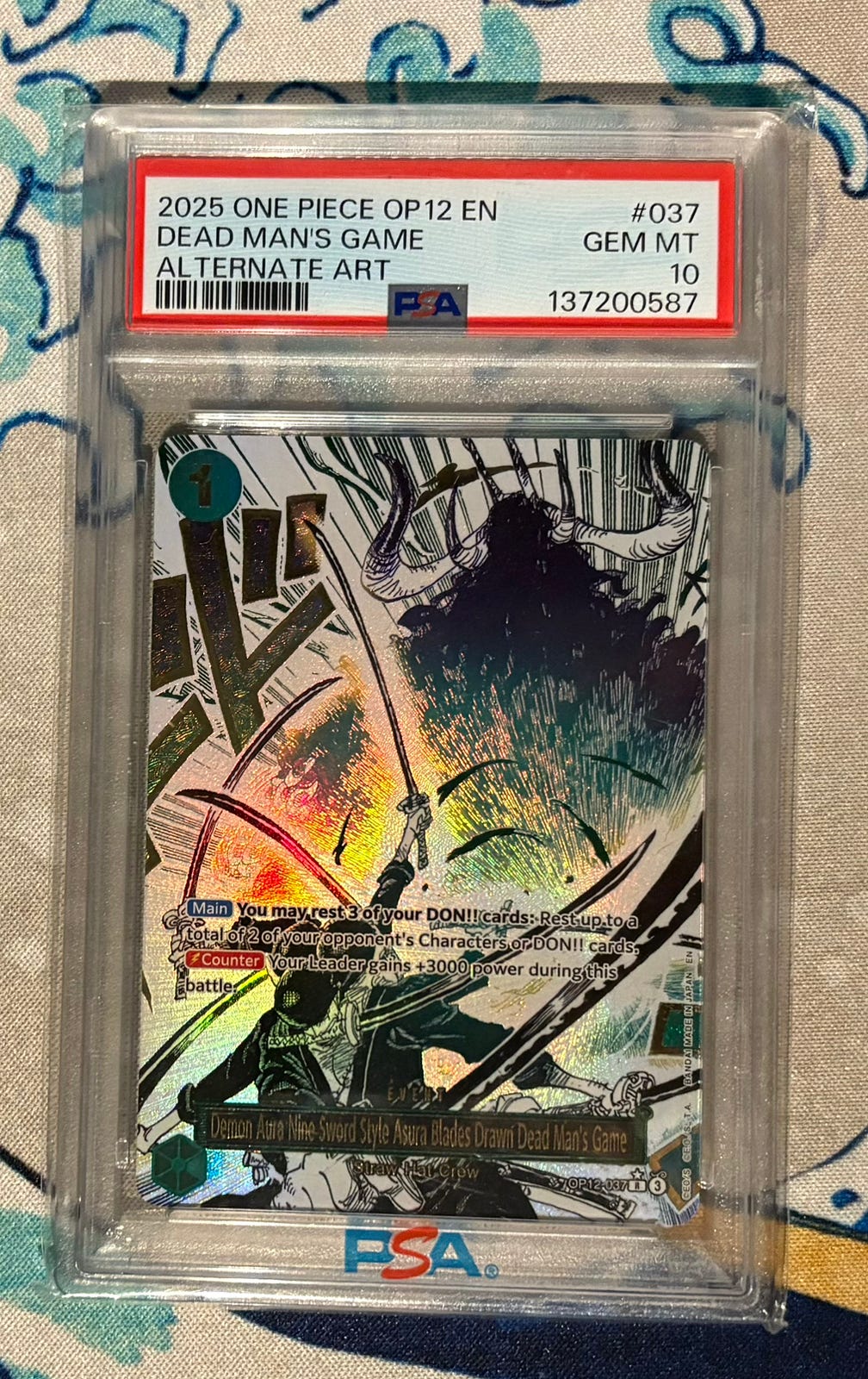 PSA 10 Demon Aura Nine Sword Style Zoro | FINN-torget