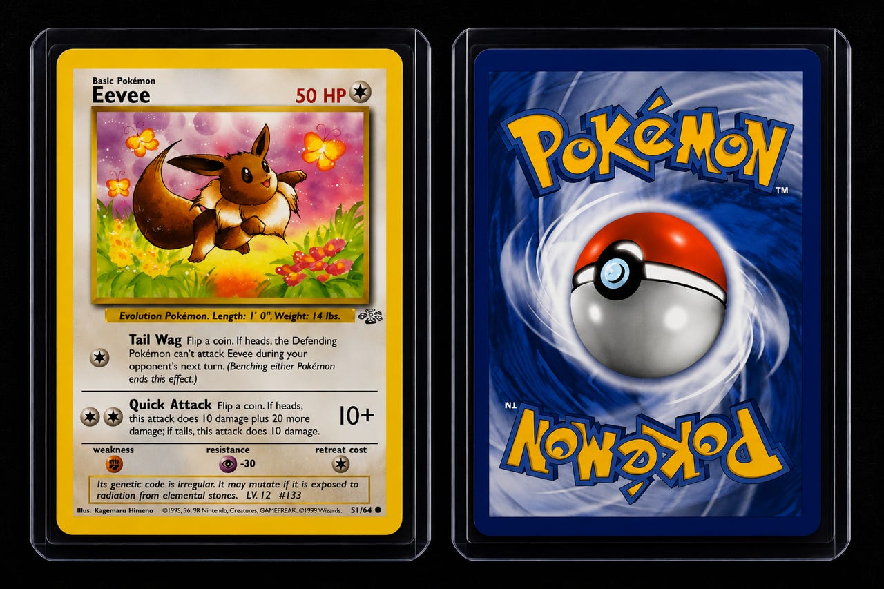 eevee 1995 pokemon card 51 64 Pokmon TCG: #51 Jungle PSA 9 Mint collectible this attack does 10 damage plus 20 more damage 1st edition Pokemon "d" EEVEE
