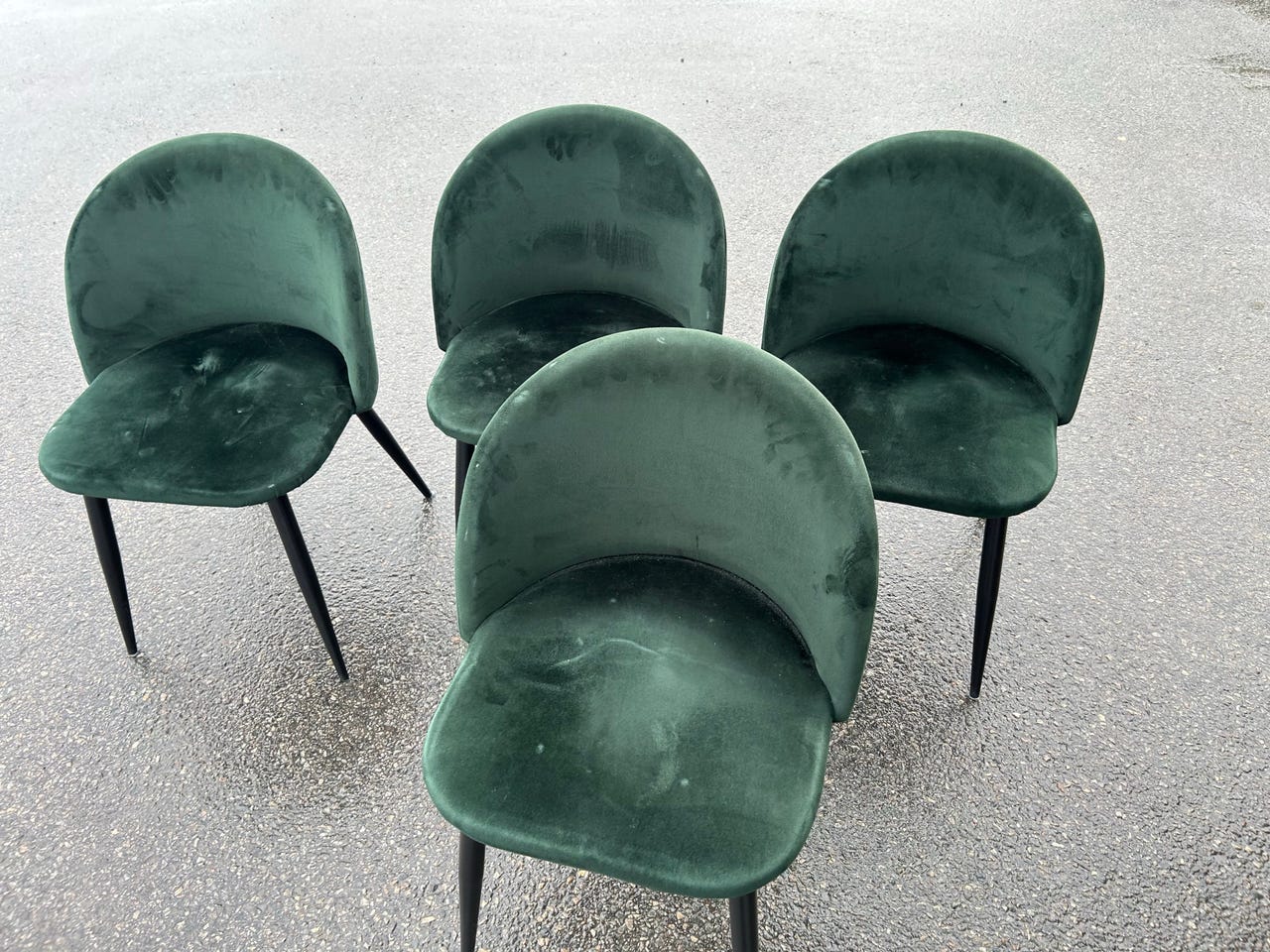 Grønn velur stoler