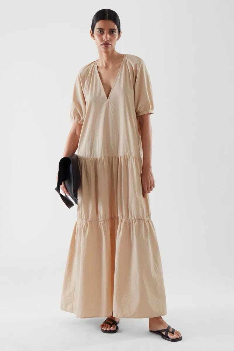 COS sommerkjole bomull str 38 beige