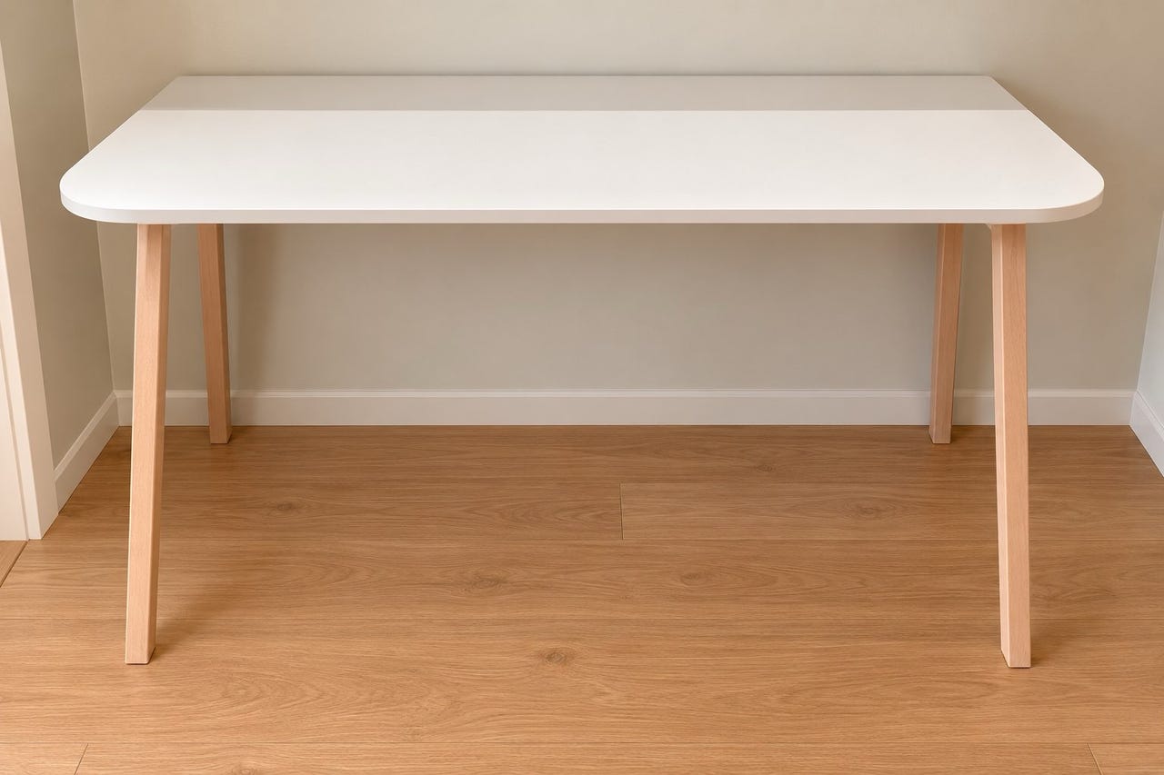 Dasina skrivebord 120 × 60 cm hvitt med varm beige detalj