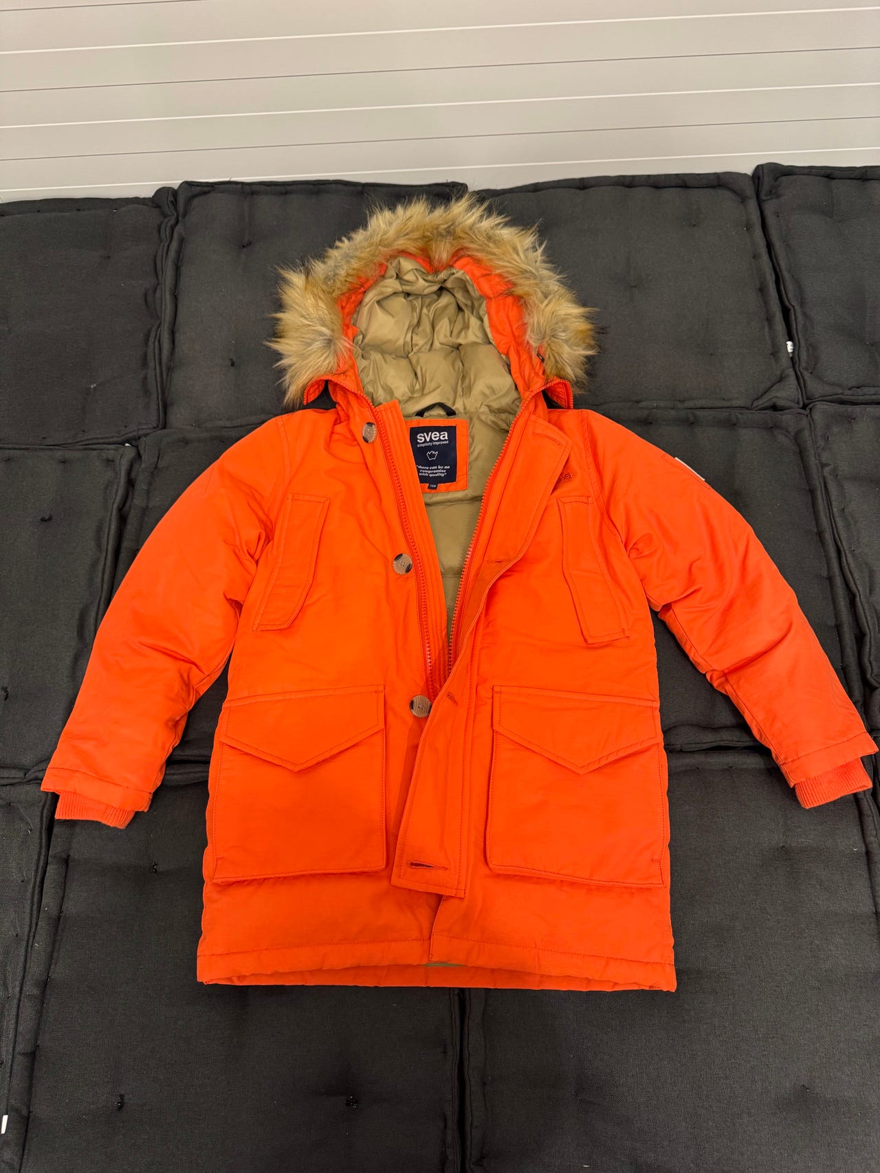 Svea vinterjakke / dunjakke – str. 150 – orange – Smith Jr Jacket
