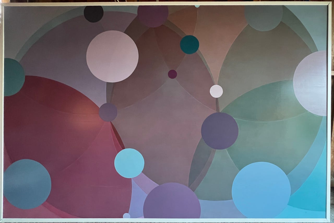 Thomas Sæverud "Udefinert rom" oljemaleri 162 x 244 cm
