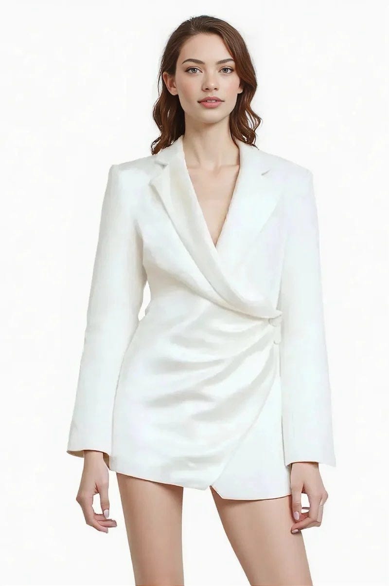 Zara hvit blazer-kjole S dame