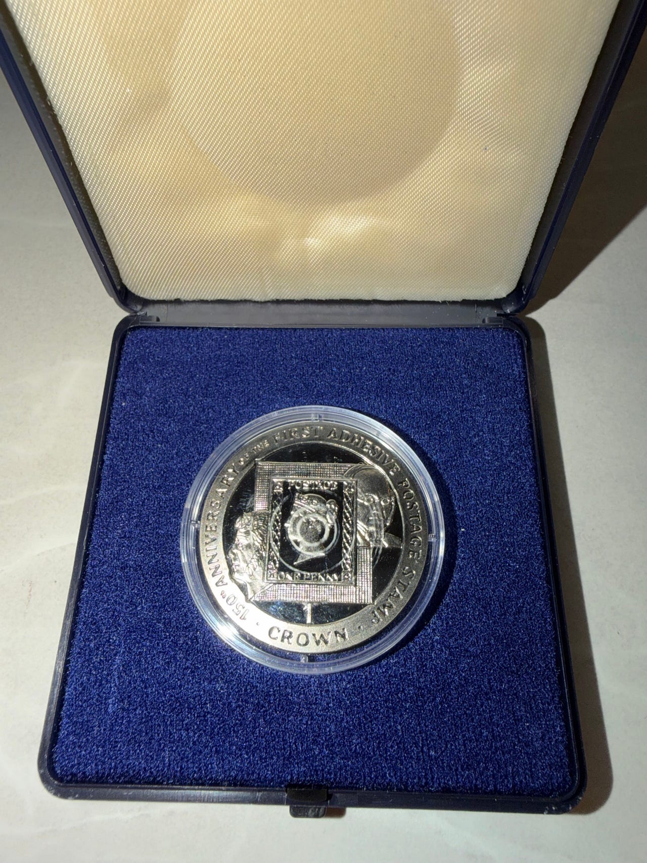 Gibraltar 1 Crown 1990 – Penny Black 150 år – .925 sølv – Proof