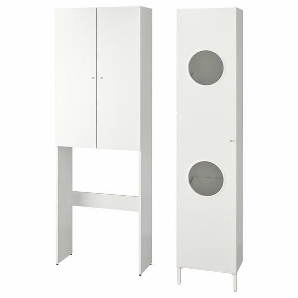 IKEA Nysjön høyskap og overskap til vaskemaskin, hvit