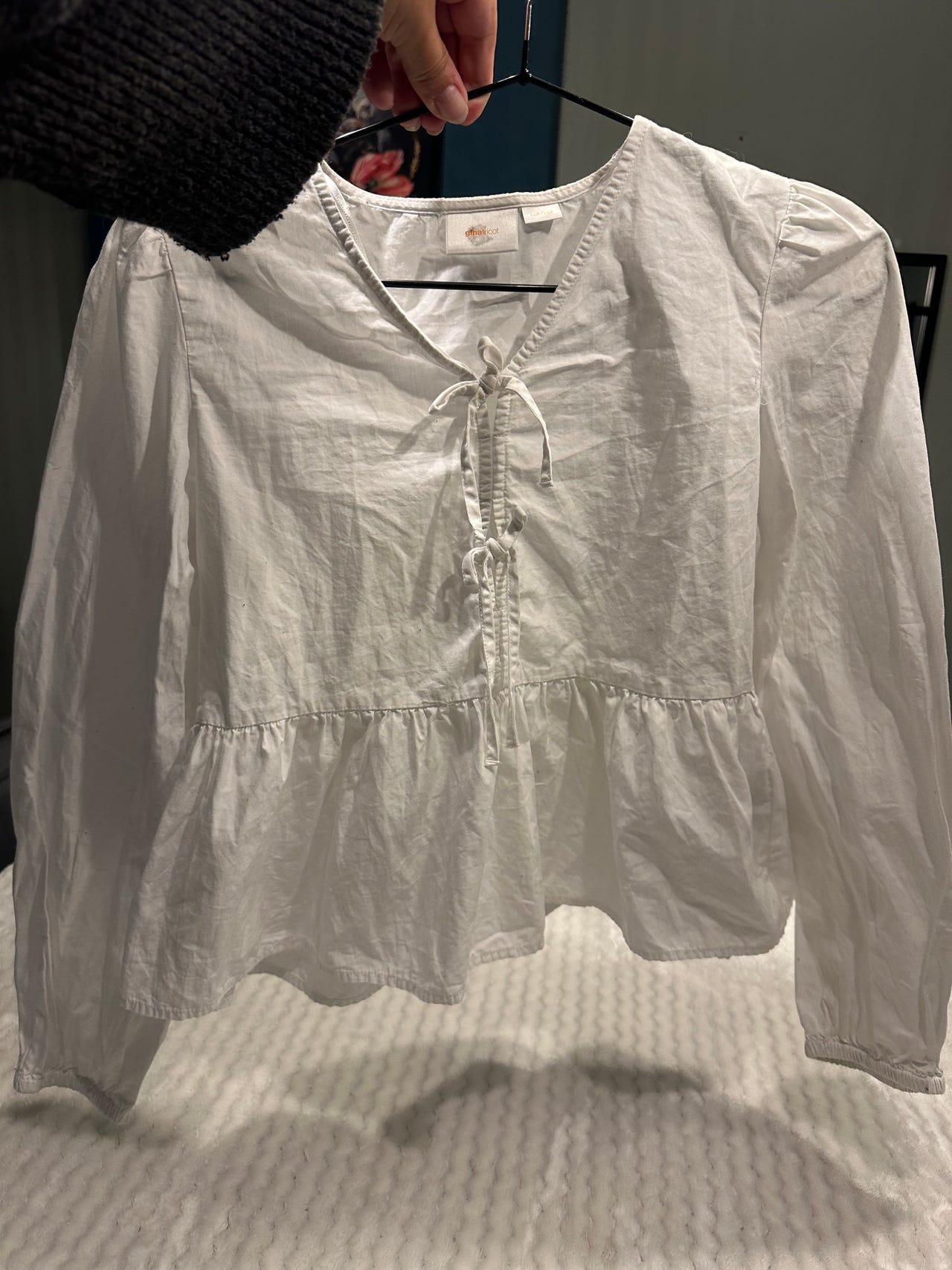 Gina Tricot hvit bluse jente str 146 bomull