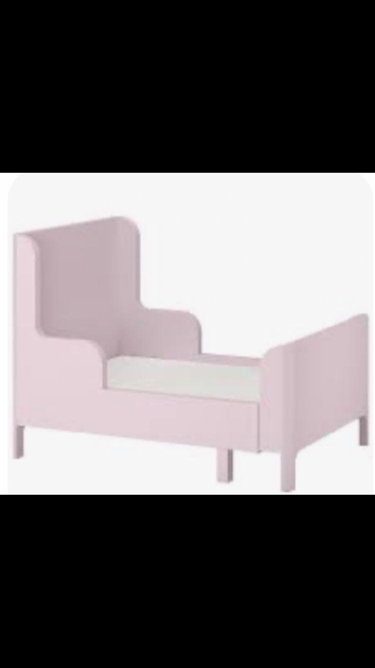 IKEA Busunge barneseng rosa uttrekkbar