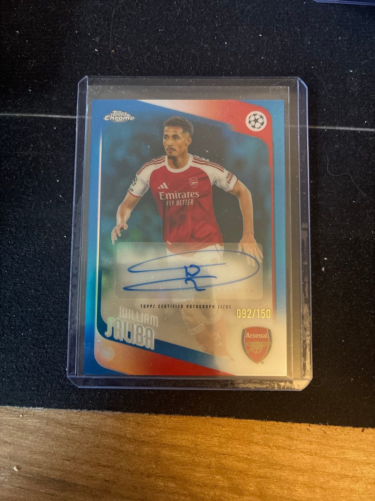 William Saliba/150 auto Topps Chrome