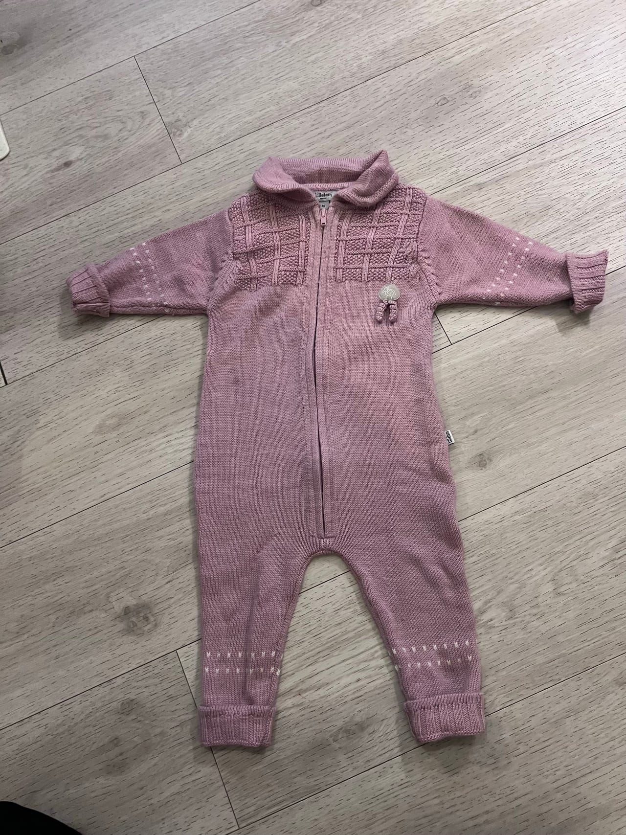 Lillelam ulldress jente str 80 rosa