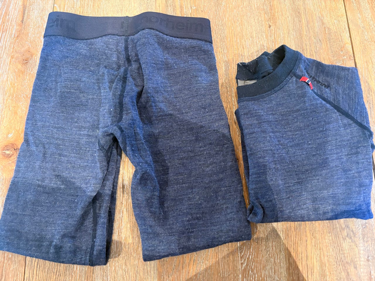 Norheim ullundertøy sett str 116 blå unisex