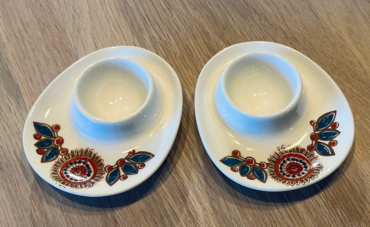Vintage Figgjo, to Astrid eggeglass - som nye.