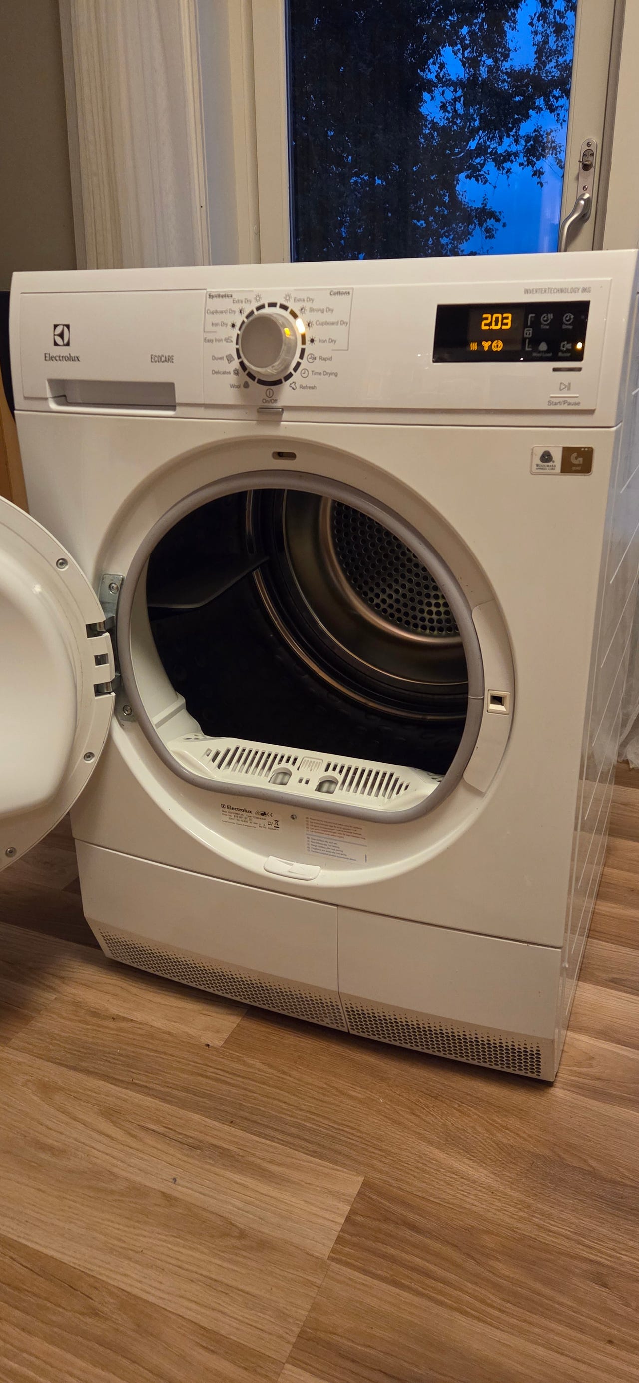 Tørketrommelen fra Electrolux 8kg